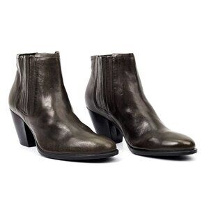 Ecco Women Deep Forest Cowboy Western Green Leather Ankle Boots 10M EUR41